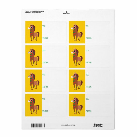Kerstmis Zora het Paard Etiket (Full Sheet)