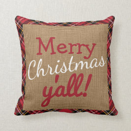 Kerstmis Zuid-Y'All Pset Burlap Pillow Kussen