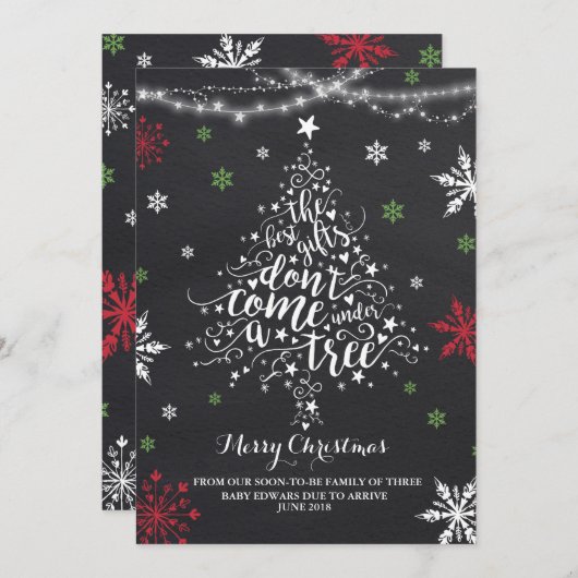 Kerstmis Zwangerschap Aankondiging kerstmis Baby (Voorkant / Achterkant)