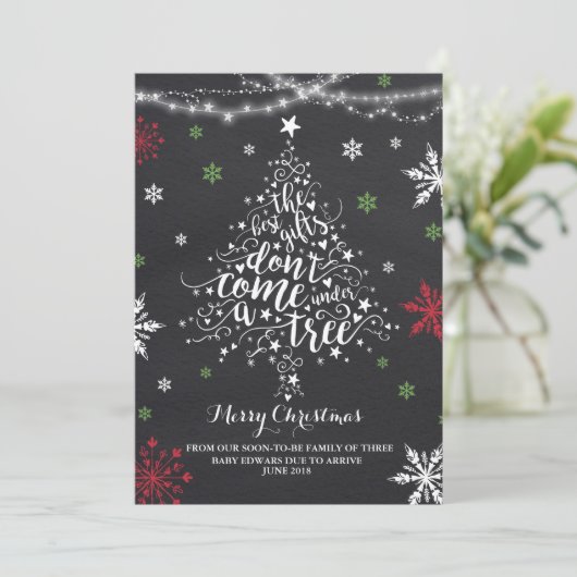 Kerstmis Zwangerschap Aankondiging kerstmis Baby (Staand voorkant)