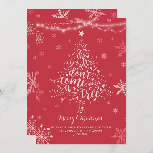 Kerstmis Zwangerschap Aankondiging kerstmis Baby (Voorkant / Achterkant)