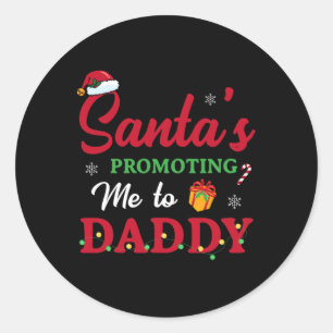 Kerstmis Zwangerschap Aankondiging Nieuwe Papa Mam Ronde Sticker