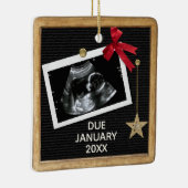 Kerstmis Zwangerschap Aankondiging Peg Letter Boar Keramisch Ornament (Rechts)