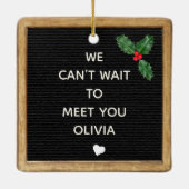 Kerstmis Zwangerschap Aankondiging Peg Letter Boar Keramisch Ornament (Achterkant)