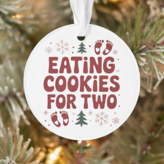 Kerstmis Zwangerschaps Moeder Eet Koekjes Voor Twe Ornament