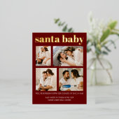 Kerstmis zwangerschapsaankondiging folie feestdagen briefkaart (Staand Voorkant)