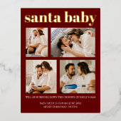 Kerstmis zwangerschapsaankondiging folie feestdagen briefkaart (Voorkant)