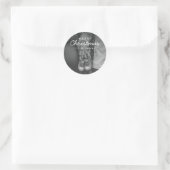 Kerstmis Zwangerschapsaankondiging Ronde Sticker (Tas)