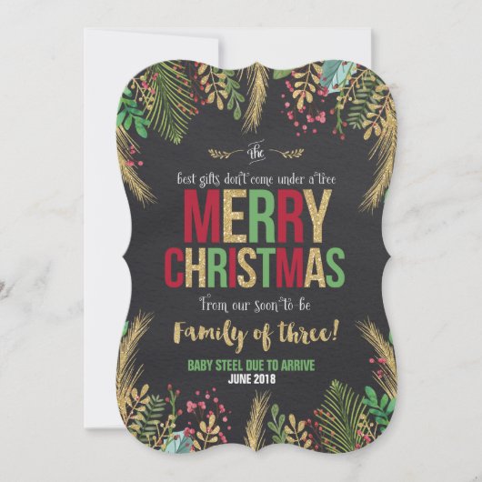 Kerstmis - Zwangerschapsuitkondiging kerstkaart Kaart (Voorkant)