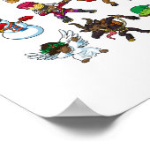 Kerstmis zwart Afrikaans Amerikaans Kerstman Claus Poster (Hoek)