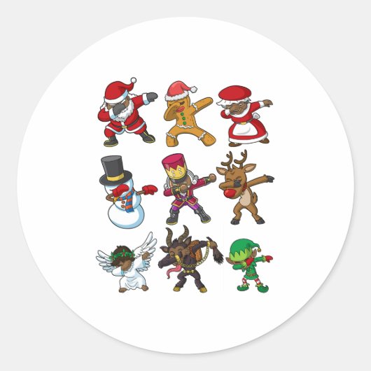 Kerstmis zwart Afrikaans Amerikaans Kerstman Claus Ronde Sticker (Voorkant)