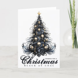 Kerstmis zwart als Coal Skull Gothic Xmas Tree Feestdagen Kaart