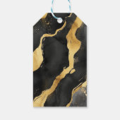Kerstmis Zwart en Goud Cadeaulabel (Achterkant)