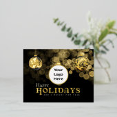 Kerstmis Zwart en Goud Prettige Feestdagen Zakelij (Staand Voorkant)