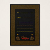 Kerstmis, zwart en gouden kerstbomen, cadeautjes v visitekaartje (Achterkant)