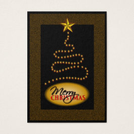 Kerstmis, zwart en gouden kerstbomen, cadeautjes v visitekaartje