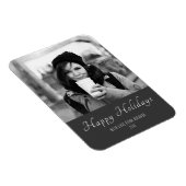 Kerstmis, zwart en wit, aangepast feestdag Foto Magneet (Rechterzijde)