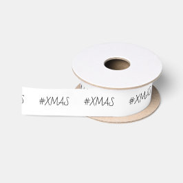 Kerstmis Zwart en Wit Trendpatroon Satijnen Lint