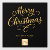 Kerstmis zwart goud bedrijf logo raamsticker (Vel)