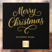 Kerstmis zwart goud bedrijf logo raamsticker (Vel 2)