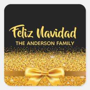 Kerstmis: zwart goud in Navidad Vierkante Sticker