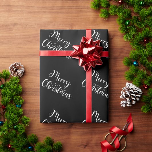 Kerstmis Zwart Inpakpapier (Feestdagen Geschenken)