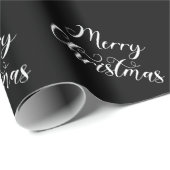 Kerstmis Zwart Inpakpapier (Rol Hoek)