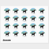 Kerstmis Zwart Labrador Santa Hat Ronde Sticker (Vel)