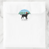 Kerstmis Zwart Labrador Santa Hat Ronde Sticker (Tas)
