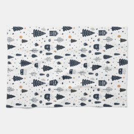 Kerstmis Zwart Neutraal Moderne Minimale Vakantie Theedoek