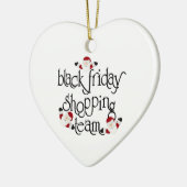 Kerstmis, zwart-vrijdagwinkelteam keramisch ornament (Links)