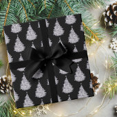 Kerstmis Zwart & Wit Boom Inpakpapier