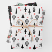 🎾 kerstmis, zwart-wit patroon inpakpapier vel (In situ)