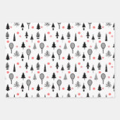 🎾 kerstmis, zwart-wit patroon inpakpapier vel (Voorkant)