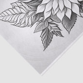 Kerstmis Zwart Wit Poinsettia Lijn Tekening Tissuepapier (Detail)