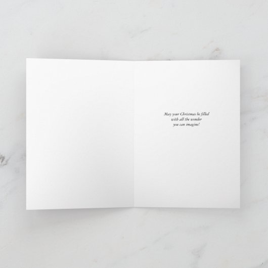 Kerstmis Zwart Wit Typografie Feestdagen Kaart (Binnen)