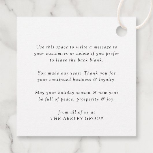 Kerstmis | Zwart-witbedrijf Bedankjes Labels (Achterkant)