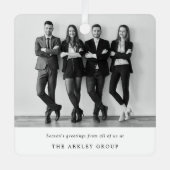 Kerstmis | Zwart-witbedrijf Metalen Ornament (Voorkant)