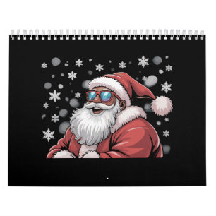 Kerstmis Zwarte Afrikaanse Amerikaanse Kerstman Xm Kalender