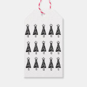 Kerstmis Zwarte Bomen Cadeaubijsluiters Cadeaulabel (Voorkant)