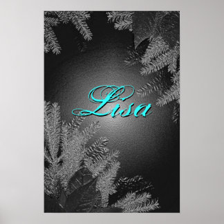 Kerstmis, zwarte en grijze Lisa III Poster