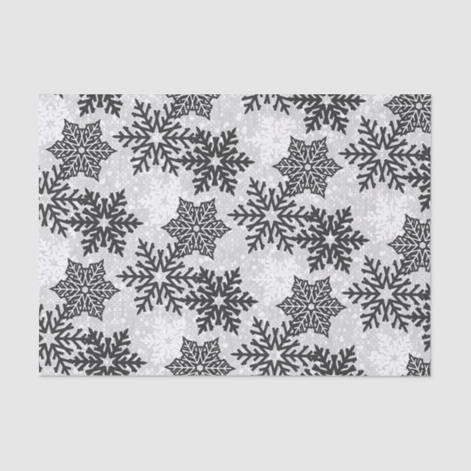 ⭐ Kerstmis - Zwarte en witte ❄ - Snowflakes Tissuepapier (Voorkant)