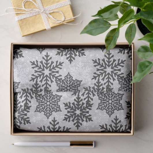⭐ Kerstmis - Zwarte en witte ❄ - Snowflakes Tissuepapier (Geschenk)