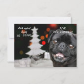 Kerstmis, zwarte feestdag kaart (Achterkant)