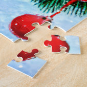 Kerstmis zwarte hond puzzel legpuzzel (Zijkant)