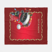 Kerstmis Zwarte Kat Fleece Deken (Voorkant (Horizontaal))