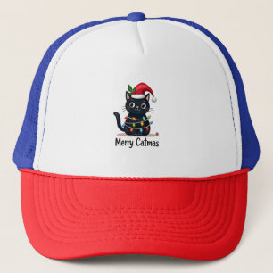 Kerstmis Zwarte Kat Kerst Licht Xmas Familie Trucker Pet