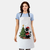Kerstmis Zwarte Kat Kerstman Hoed Boom Muis Schort (Gedragen)
