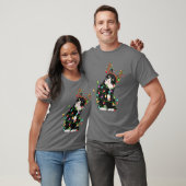 Kerstmis Zwarte Kat Reindester Antlers Catmas Vrou T-shirt (Unisex)