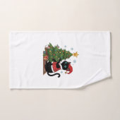 Kerstmis Zwarte Kat Sinterklaas Hoed Boom Muis Handdoek (Handdoek)